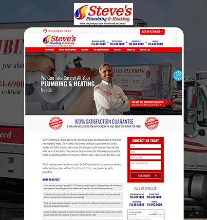 Steves Plumbing & HVAC Web Design